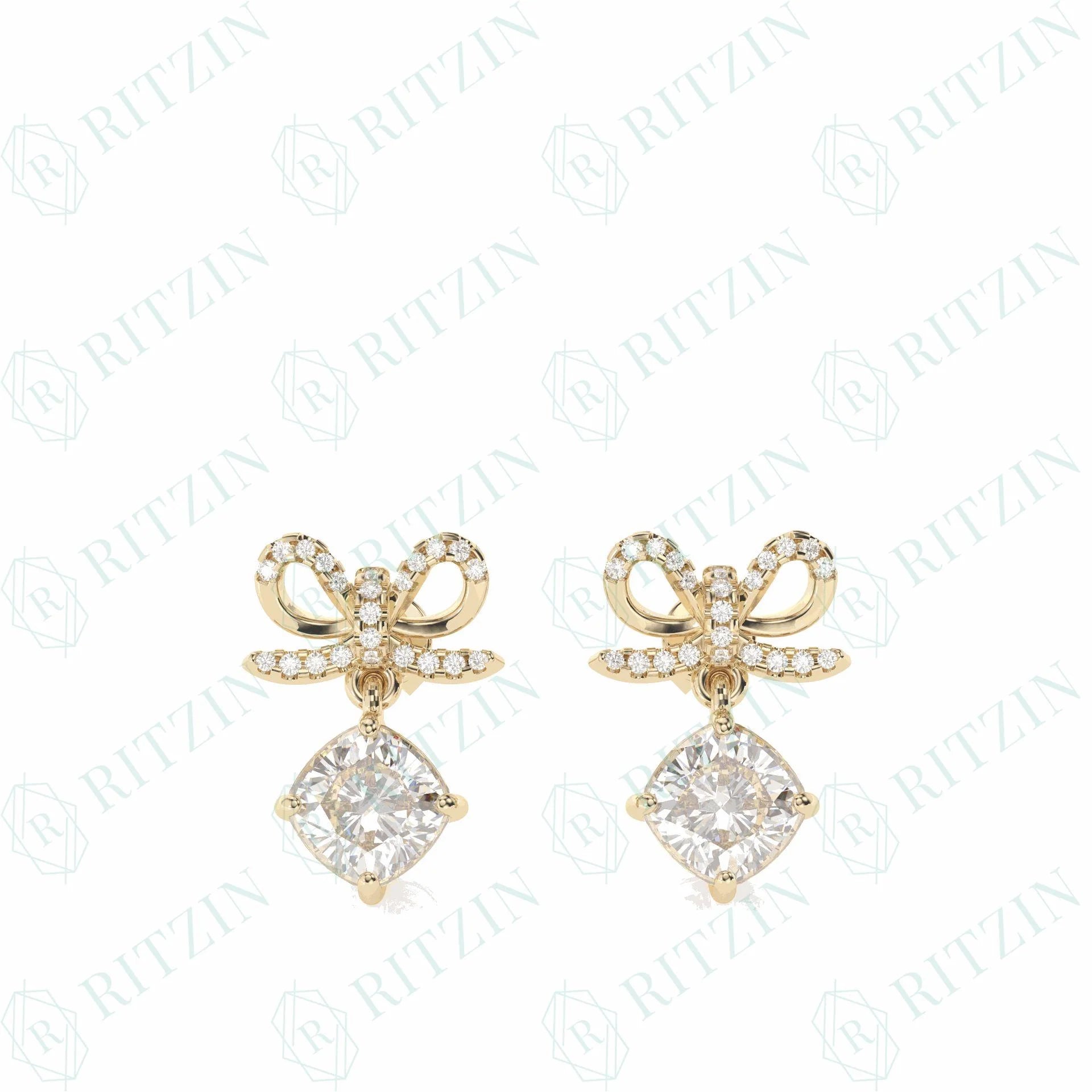 cushion cut diamond earrings