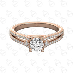 1.00 TCW Round Cut Unique Moissanite Ring for Women