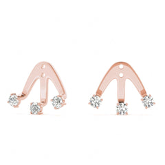 2.50mm Round Cut Unique Style Stud Earrings For Women/Her