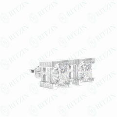 5.70 TCW Princess Cut Stud 10K Lab Grown Diamond Earrings for Women