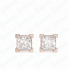 5.70 TCW Princess Cut Stud 10K Lab Grown Diamond Earrings for Women