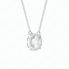 1.00 TCW Round Brilliant Cut Charm 10K Lab Grown Diamond Pendant for Women