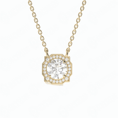 1.00 TCW Round Brilliant Cut Charm 10K Lab Grown Diamond Pendant for Women