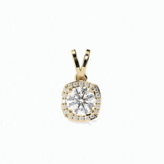 1.00 TCW Round Brilliant Cut Charm 10K Lab Grown Diamond Pendant for Women