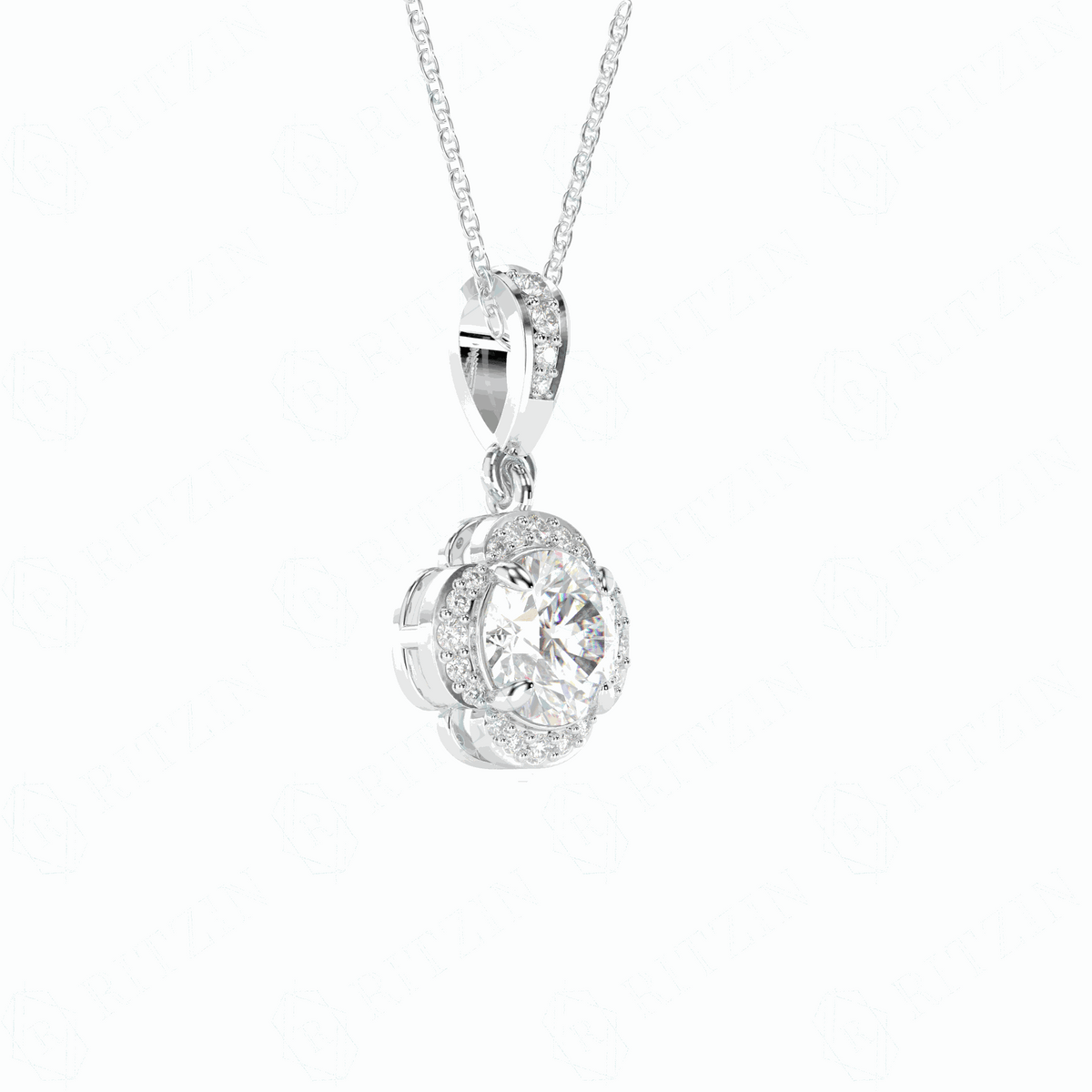1.00 TCW Round Brilliant Cut Charm 10K Lab Grown Diamond Pendant for Women