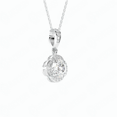 1.00 TCW Round Brilliant Cut Charm 10K Lab Grown Diamond Pendant for Women