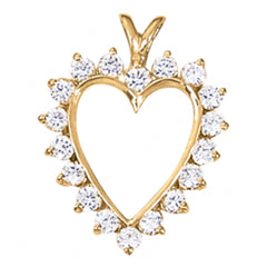 2.00MM_RoundCut_Heart Shape Charm Pendant For_Her/Women.