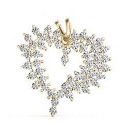 2.00MM  Round Cut Heart Shape Charm Pendant For _Her.