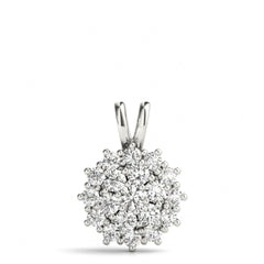 3.00MM Round Cut Cluster Style Charm Pendant For _Women_