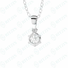 1.30 TCW Round Brilliant Cut Charm 10K Lab Grown Diamond Pendant for Women