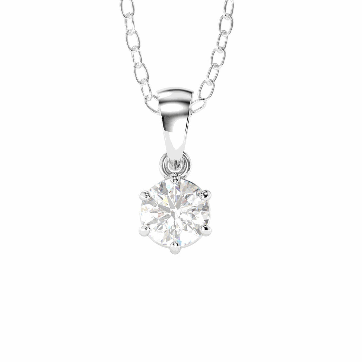 1.30 TCW Round Brilliant Cut Charm 10K Lab Grown Diamond Pendant for Women