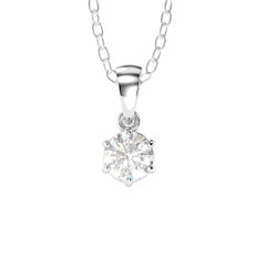 1.30 TCW Round Brilliant Cut Charm 10K Lab Grown Diamond Pendant for Women